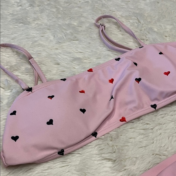 Pink Heart Pattern Kids Swim Set - Picture 4 of 7